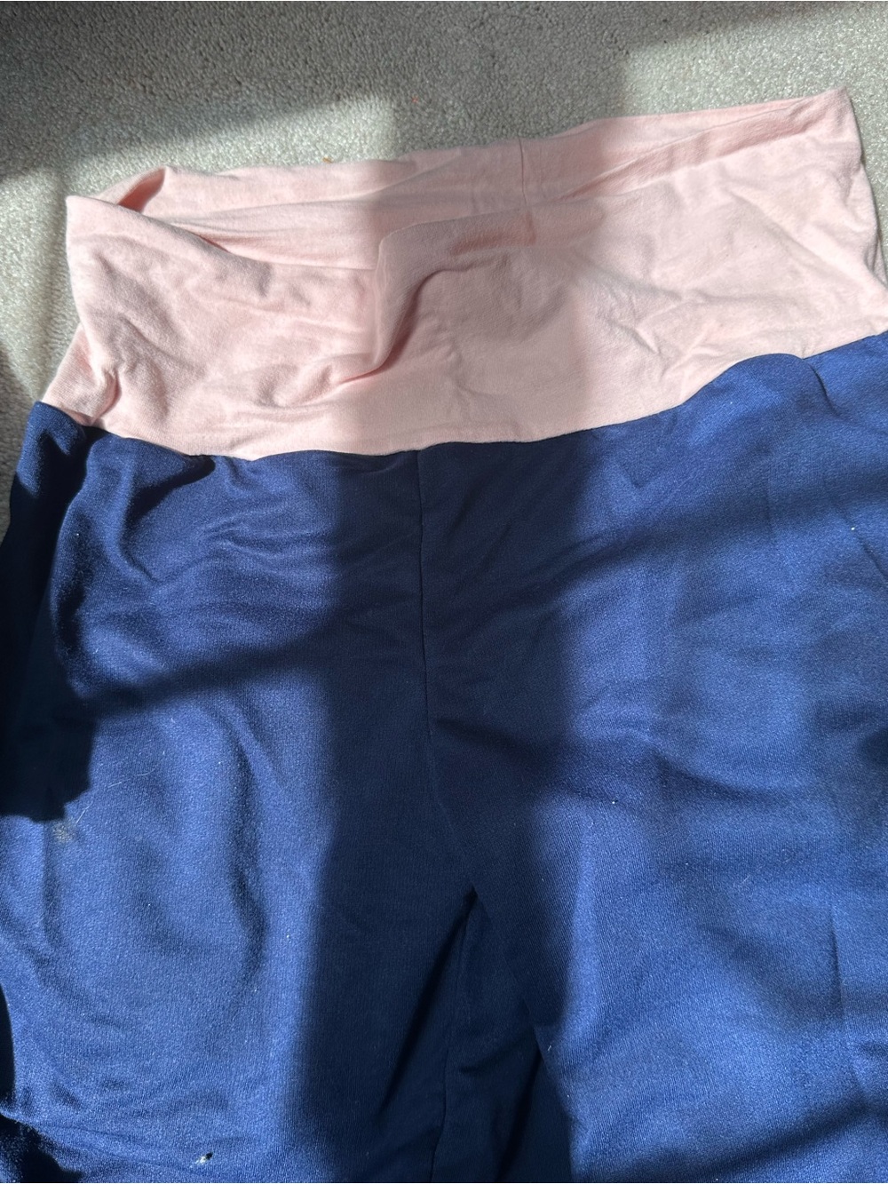 Girls' Navy and Light Pink Pull-On Bottoms